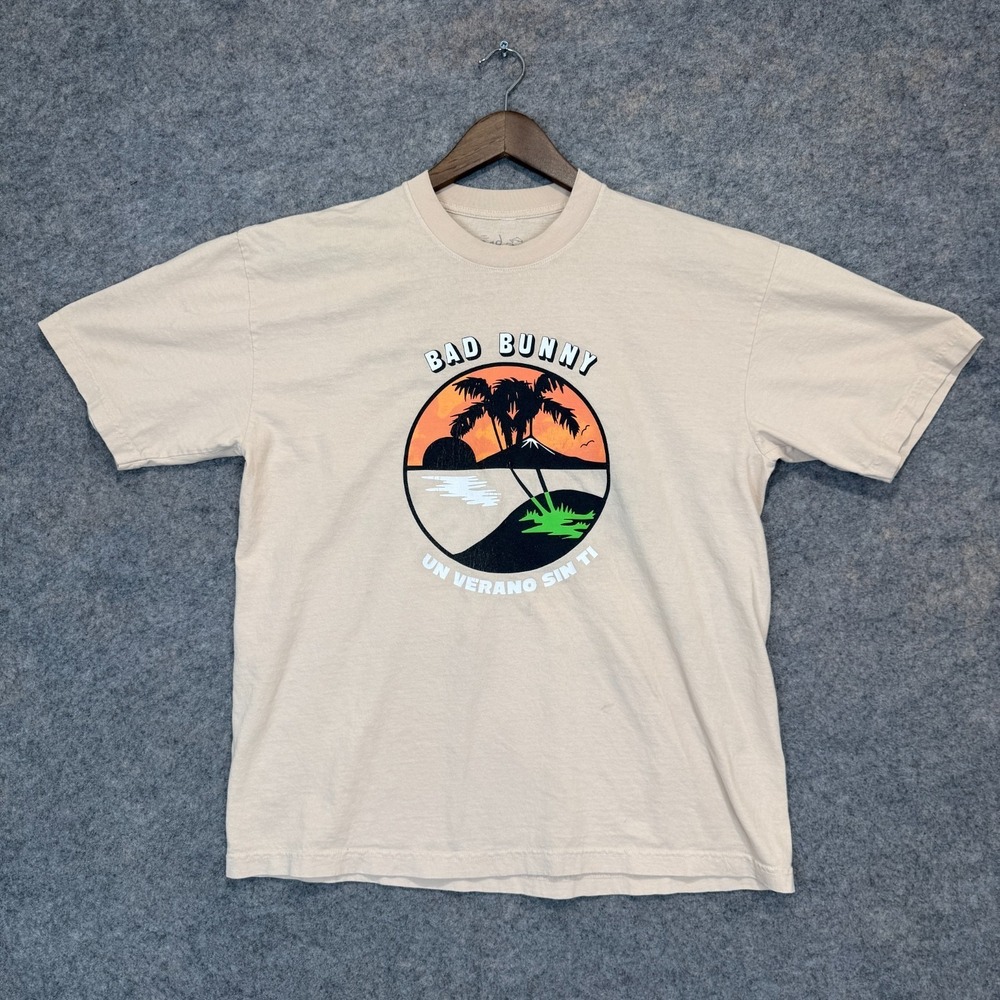 Bad Bunny Un Verano Sin Ti T Shirt Mens Large Tour Merch Latin Beach Trees Music